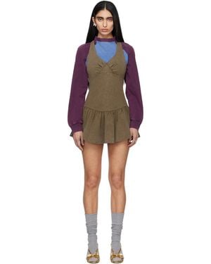 ShuShu/Tong Khaki Sleeveless T-Shirt Minidress - Red