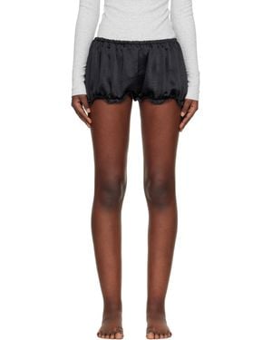Skims Lightweight Satin Bloomer Shorts - Black