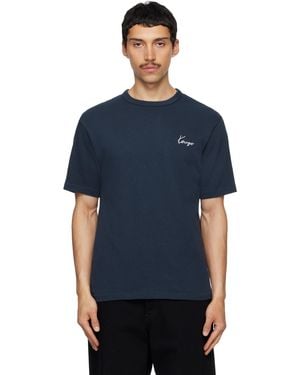 KENZO Paris Archive Rose' Embroidered T-Shirt - Blue