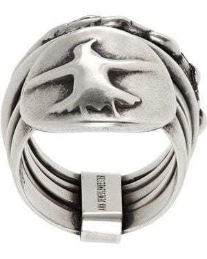 Ann Demeulemeester Mossa Flying Bird Stacked Ring - Metallic