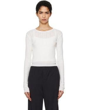 Skims Jumper Pointelle Long Sleeve Top - Black