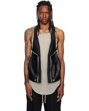 Rick Owens Tower Temple Leather Vest - Black