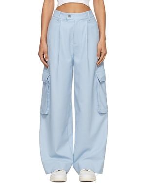 Amiri Wide Leg Pleated Trousers - Blue