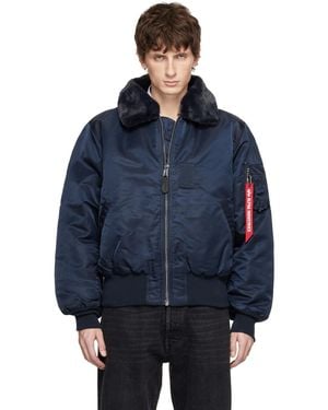 MASTERMIND WORLD Alpha Industries Edition B-15 Flight Reversible Bomber Jacket - Blue