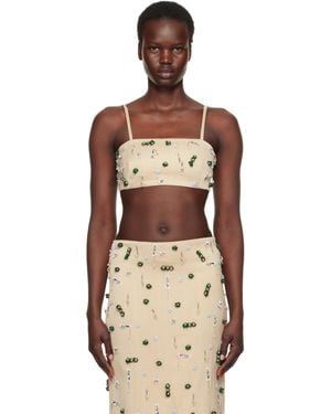 Christopher Esber Embla Beaded Bandeau Tank Top - Black