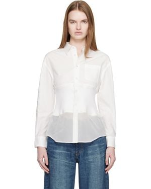 Undercover Knit Panelled Shirt - White