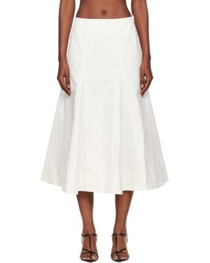 Rohe Off- Sculptural Cotton Midi Skirt - White