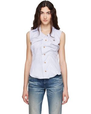 Vivienne Westwood Short Sleeve Drunken Shirt - Blue