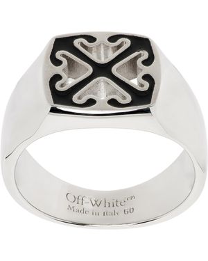 Off-White c/o Virgil Abloh Bague À Ornement À Quatre Flèches En Émail - Marron