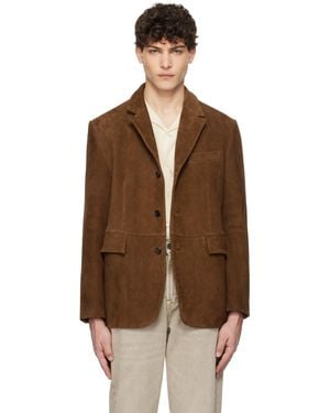 Tonywack Suede Tailored Leather Jacket - Brown
