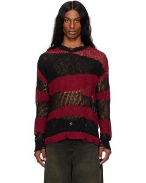 ANDERSSON BELL Stripe Crew-Neck Jumper - Red