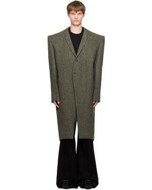 Rick Owens Khaki Concordians Fogpocket Ricks Coat - Black