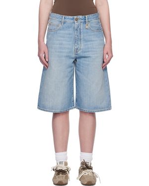 Amiri Faded Denim Shorts - Blue