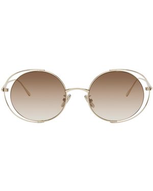Loewe ゴールド Cutout ラウンドサングラス - ブラック