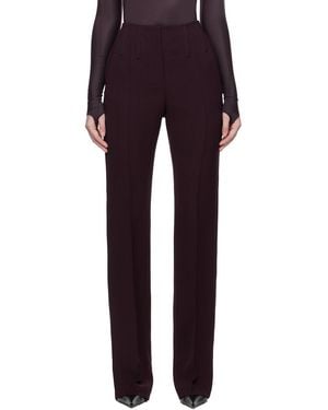 Mugler Burgundy Straight Boned Pants - Black