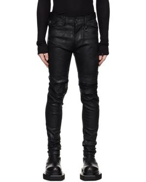 Julius Coated Slim Distressed Jeans - Black