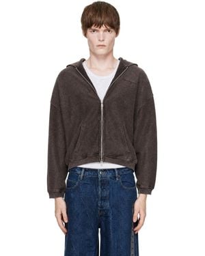 Alexander Wang Crystal Oversized Zip Hoodie - Black