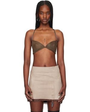 Liza Keane Soutien-Gorge Eros Brun En Cuir - Noir