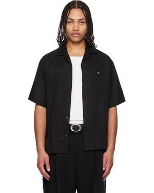 HUGO Oversize-Fit Stacked Logo Shirt - Black