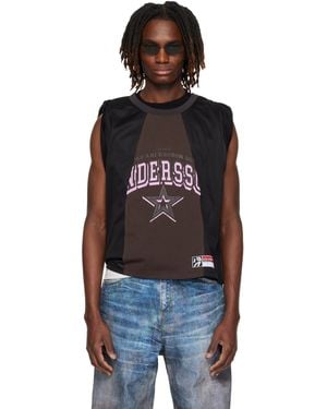 ANDERSSON BELL Basketball Jersey Layered Roll Up T-Shirt - Black