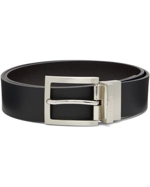 HUGO Leather Reversible Belt - Black