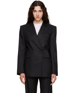 Isabel Marant Ranya Stripe Wool Blazer - Black