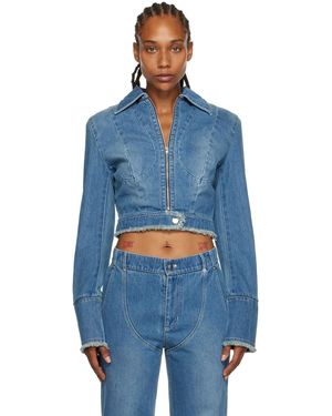 Juneyen Panelled Denim Jacket - Blue