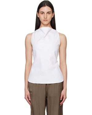 Rohe Open Back Crushed Cotton Top - White