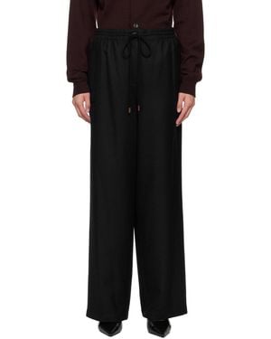 LE17SEPTEMBRE Drawstring Easy Wool Trousers - Black