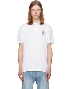Polo Ralph Lauren Classic Fit Polo Bear Mesh Polo - White