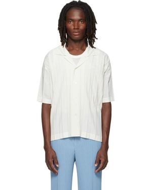 Homme Plissé Issey Miyake Off- Edge Shirt - White