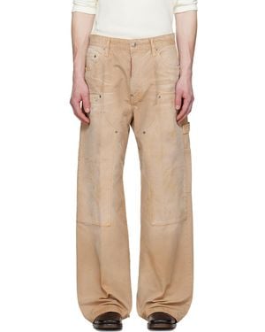 DSquared² Garment Dyed Baggy Carpenter Trousers - Natural