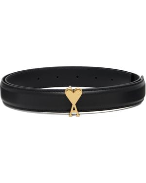 Ami Paris Ami De Coeur 25mm Belt - Black
