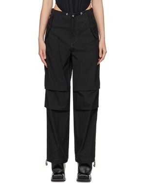 Dion Lee グレー パラシュートパンツ - ブラック