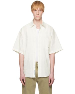 WOOYOUNGMI Chemise À Manches Courtes Blanc Cassé À Rayures