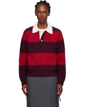 DUNST Burgundy Chunky Rugby Polo - Red