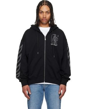 Off-White c/o Virgil Abloh Outline Double Arrow Skate Zip Hoodie - Black