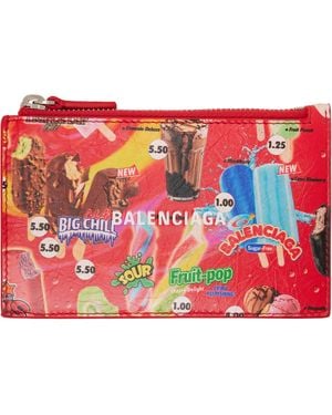 Balenciaga Cash Long Coin Card Holder - Red