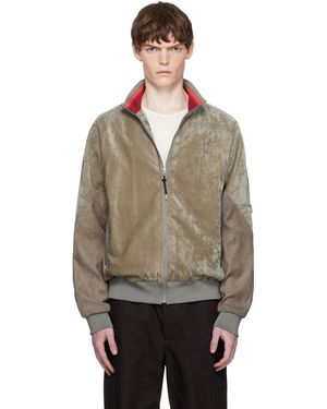 Toga Virilis Blouson De Survêtement Kaki En Velours - Noir