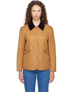Burberry Blouson Matelassé Dranefeld Brun Clair En Sergé - Orange