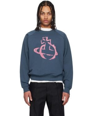 Vivienne Westwood ブルー Stencil Orb ラグラン スウェットシャツ