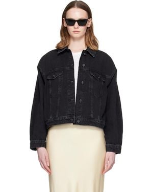 Anine Bing Quincy Denim Jacket - Black