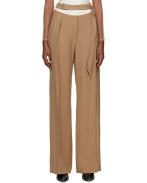 Mugler Tan Fluid Trousers - Multicolour