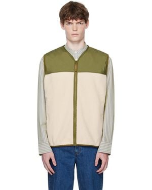 A.P.C. Khaki & Off- Marty Vest - Multicolour