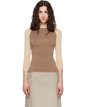 Belle Anna Raglan Top - Brown
