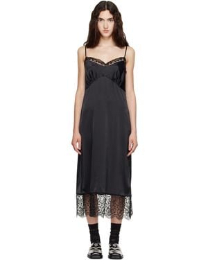 Simone Rocha Lace Trim Slip Midi Dress - Black