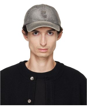 WOOYOUNGMI Ribbed Denim Logo Ball Cap - Black