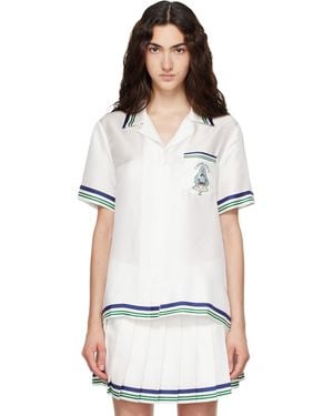 CASABLANCA Short Sleeve Silk Shirt - White