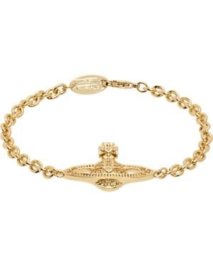 Vivienne Westwood ゴールド Mini Bas Relief チェーンブレスレット - ブラック
