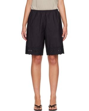 Sandy Liang Short Pepita Noir - Bleu